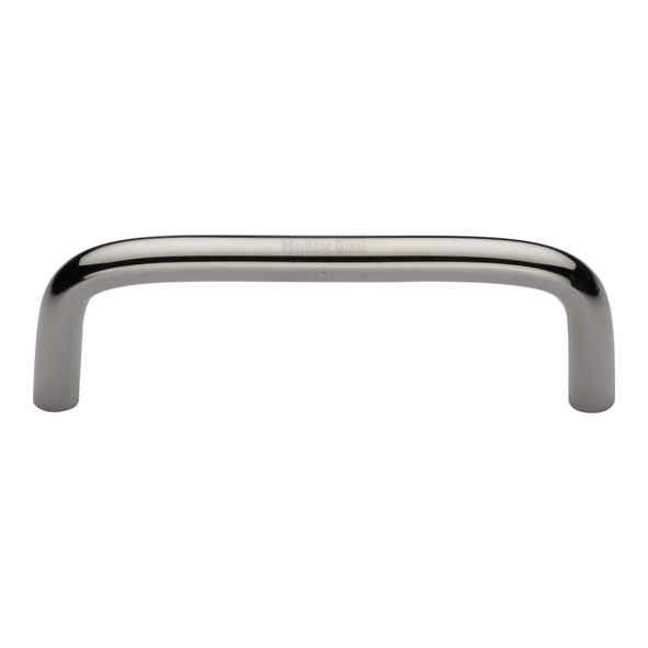C2155 96-PNF • 096 x 105 x 32mm • Polished Nickel • Heritage Brass D-Pattern 08mm Ø Cabinet Pull Handle